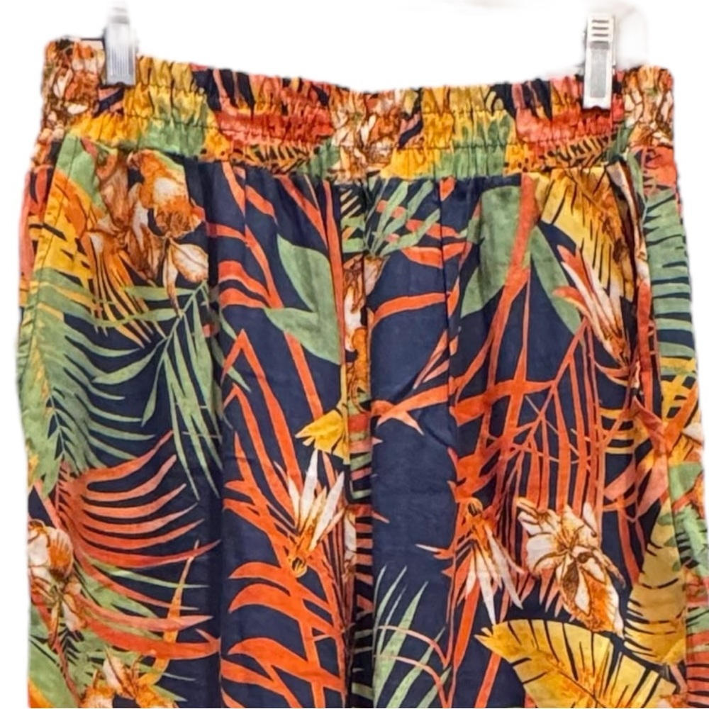 Panama Jack Size XL Tropical Hawaiian Linen Elastic Waist Pockets Pull-On Pants - Picture 6 of 6